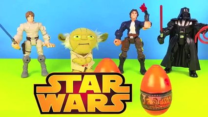 Descargar video: Star Wars Surprise Egg Yoda Han Solo Darth Vader Luke Skywalker Boba Fett Build Lego Angry Birds