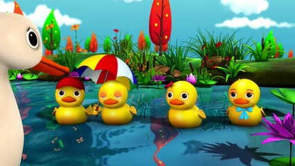 Five Little Ducks 3D Animation English Nursery Rhyme for children with Lyrics