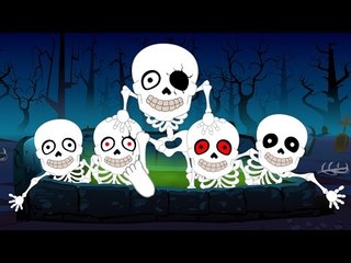 Five Little Skeletons | Nursery Rhymes For Kids, Children And Babies