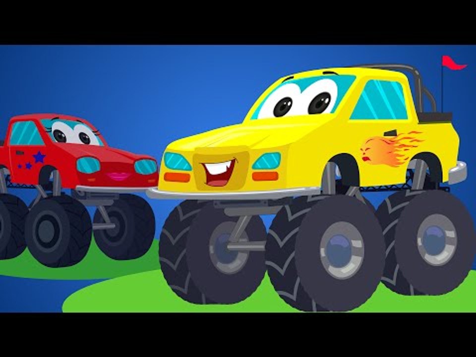 Little Red Car Rhymes - Monster Truck Songs | Rig A Jig Jig | Nursery Rhymes For Kids And Babies