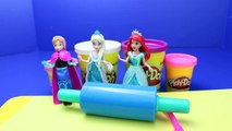 Play Doh Doll Bed Tutorial Elsa, Little Mermaid Ariel and Disney Frozen Princess Anna DisneyCarToys