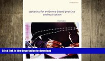 Hardcover Statistics for Evidence-Based Practice and Evaluation (Research, Statistics,   Program
