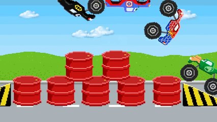 Car Carrier Transportation with Spiderman Truck Batman PJ Masks And Captain America - Video for Kids