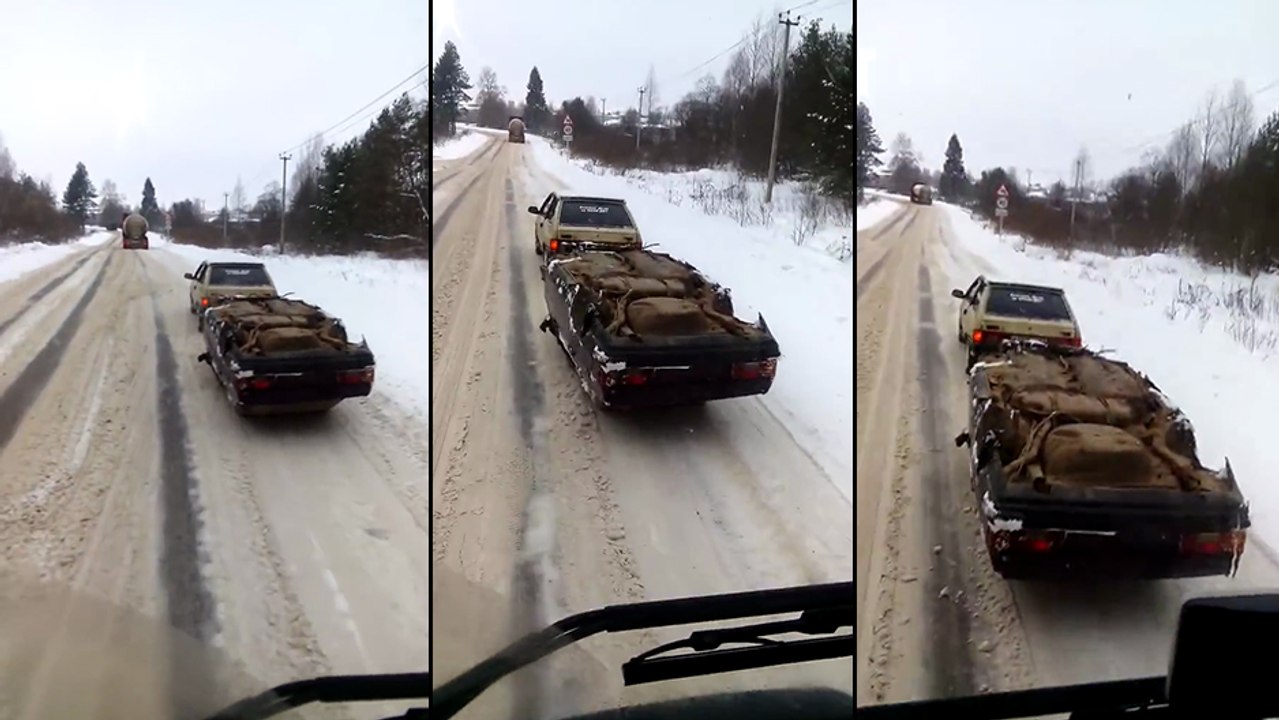Une remorque voiture en Russie