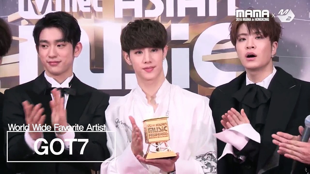 [2016MAMA x M2] 갓세븐(GOT7) 월드 와이드 페이보릿상 땡큐스테이지