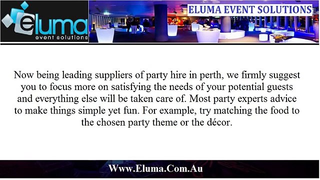 Finest Range of Party Hire in Perth