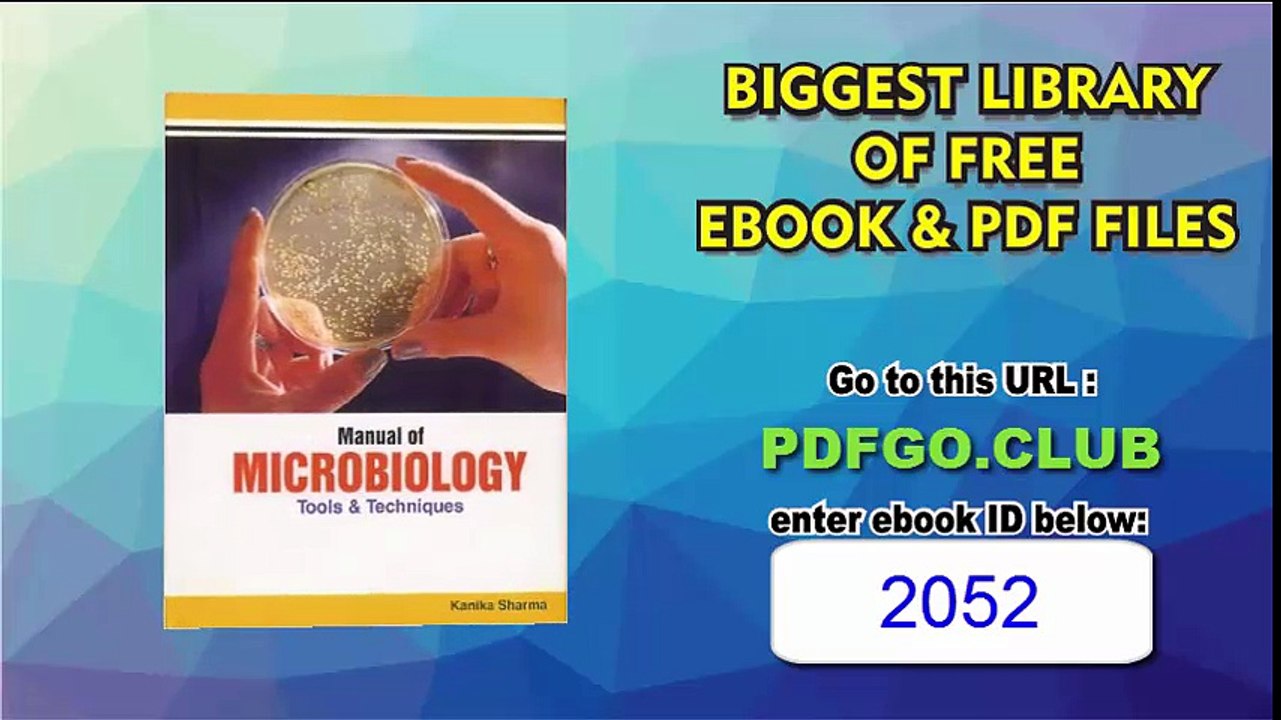 Manual of Microbiology Tools And Techniques 1st Edition
