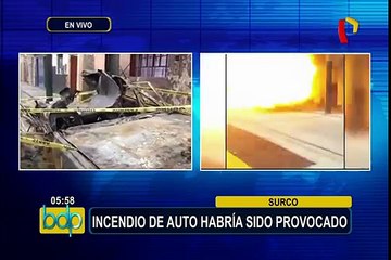 Surco: incendio y explosión de auto afecta varias viviendas