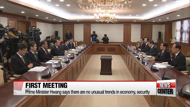 Prime Minister Hwang Kyo-ahn holds first meeting with key ministers