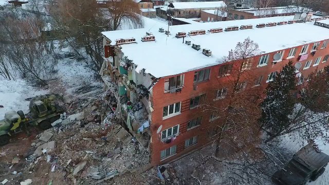 Обрушение общежития в Чернигове.Видео с квадракоптера.