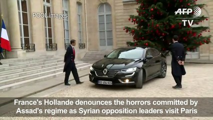 France's Hollande denounces the "horrors" of Assad's regime
