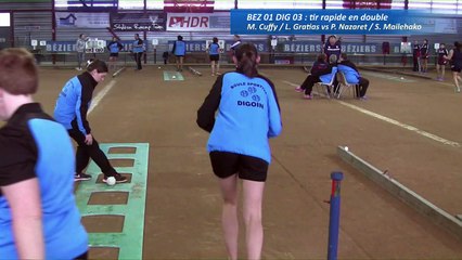Premier tour, tir rapide en double, Béziers contre Digoin, Club Elite Féminin, J5, Sport Boules, saison 2016-2017
