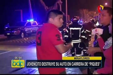 Miraflores: joven choca auto en supuesta carrera de ‘piques’