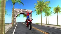 Spider man bike ride and stunts | Daddy finger Family Song for kids | Amazing Actions for childrens
