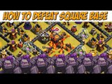 How to Attack Square Base TH10 | 7 Golem 2-3 Star Attack Strategy | Clash of Clans