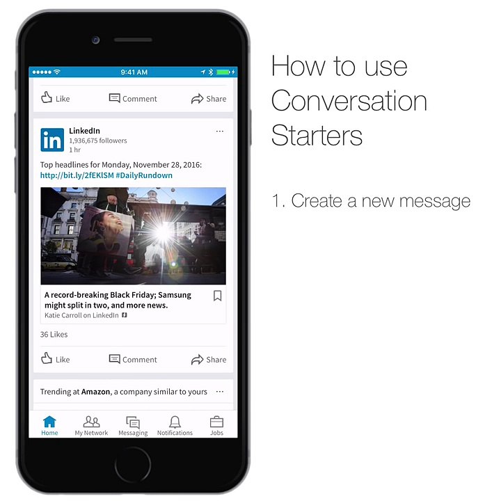 Conversation Starters on LinkedIn Messaging