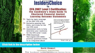 PDF Jane Vessey InsidersChoice To CFA 2007 Level I Certification: The Candidate s Study Guide to