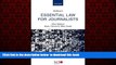Pre Order McNae s Essential Law for Journalists Mark Hanna Full Ebook