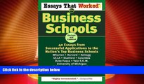 Best Price Essays That Worked for Business Schools: 40 Essays from Successful Applications to the
