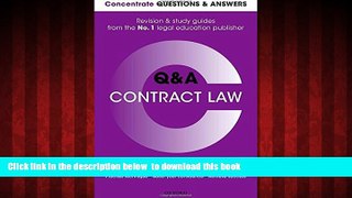 Pre Order Concentrate Questions and Answers Contract Law: Law Q A Revision and Study Guide