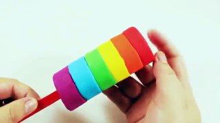 Play Doh Videos! Make Rainbow Ice Cream Lollipop with Peppa Pig Español and PlayDoh Licorice