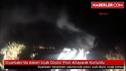 Diyarbakır'da Askeri Uçak Düştü! Pilot Atlayarak Kurtuldu
