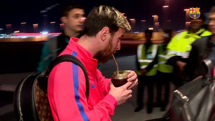 FC Barcelona touches down in Doha