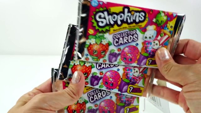 7 Shopkins Collector Trading Cards and Play Doh Surprise Egg Strawberry Kiss Toy Egg DCTC