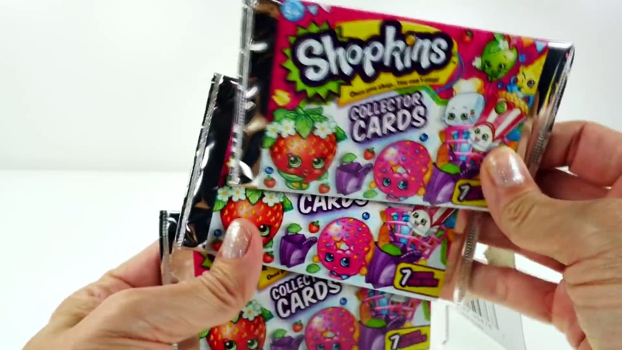 7 Shopkins Collector Trading Cards and Play Doh Surprise Egg Strawberry Kiss Toy Egg DCTC