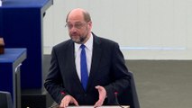 مارتن شولتز يلقي خطابه الأخير أمام البرلمان الأوروبي في ستراسبورغ