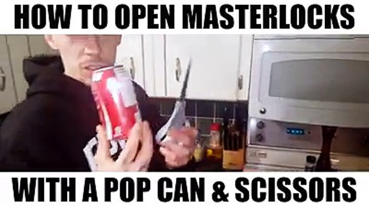 How to open masterlocks with a pop can & scissors