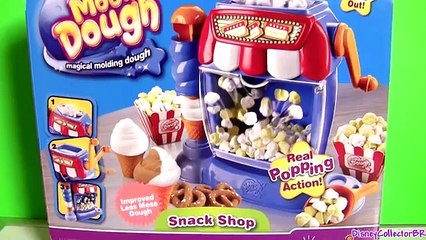 Moon Dough Snack Shop Movie Theater Popcorn Machine Make Play Doh Ice Cream Sundae Pretzels