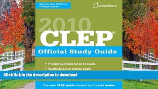 Hardcover CLEP Official Study Guide 2010 (College Board CLEP: Official Study Guide) On Book