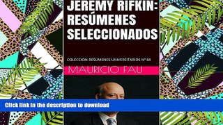 Pre Order JEREMY RIFKIN: RESÃšMENES SELECCIONADOS: COLECCIÃ“N RESÃšMENES UNIVERSITARIOS NÂº 68