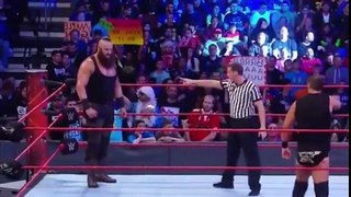 WWE; RAW Brown strowman destroys curtis axel monday night raw warn sami zayn