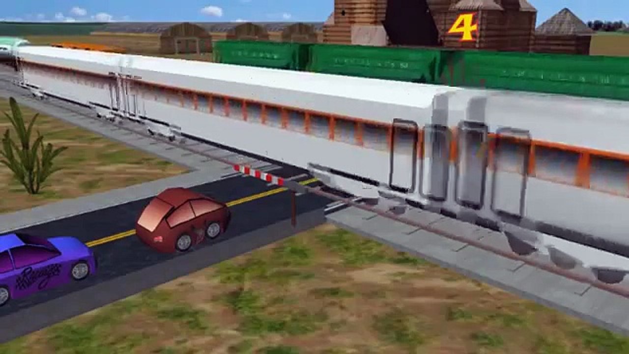 Los coches y los trenes de dibujos animados para niños video Educativo Juego para el bebé