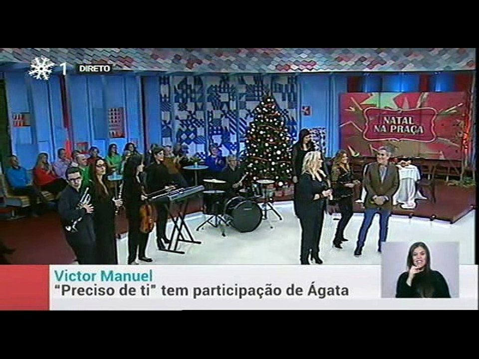 Victor Manuel e Agata na praça com o tema - preciso de ti