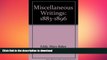 Read Book Miscellaneous Writings: 1883-1896