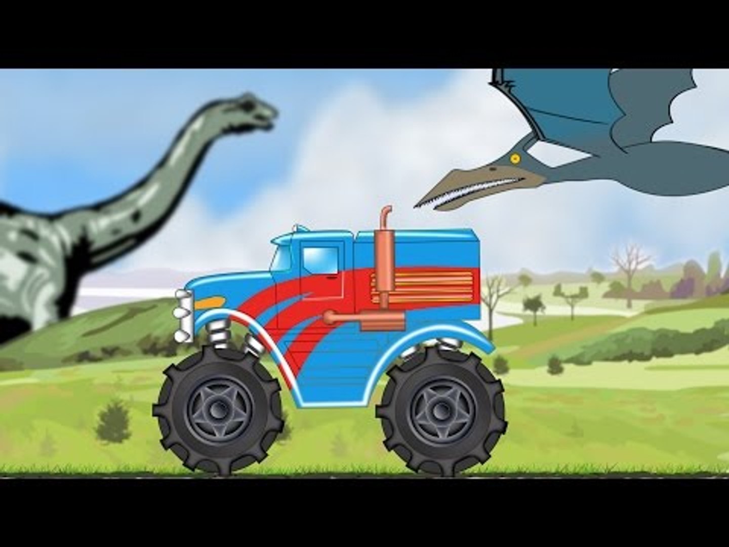 Monster Truck | Monster Truck In Dinosaur Land | Dinosaur World | Car Chase  - video Dailymotion