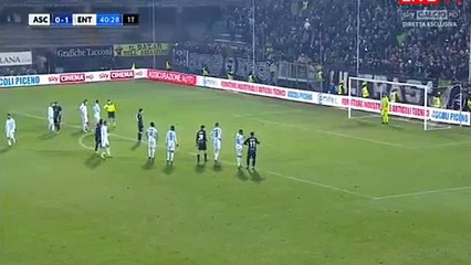 Daniele Cacia Penalty Goal HD - Ascoli 1-1 Entella 13.12.2016