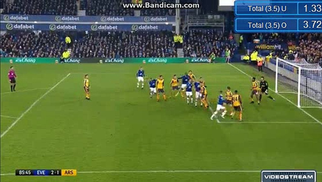 Williams - GOAL - Everton 2 - 1 Arsenal - 2016-12-13