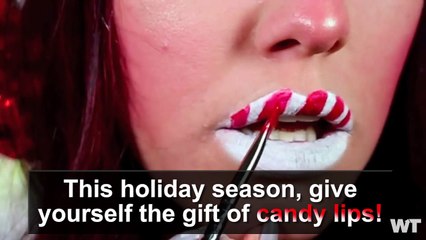 DIY Candy Cane Lips