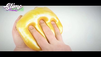 DIY How To Make Liquid Golden Slime !! Without Borax, Detergent