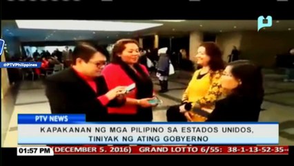 Kapakanan ng mga Pilipino sa Estados Unidos. tiniyak ng Gobyerno