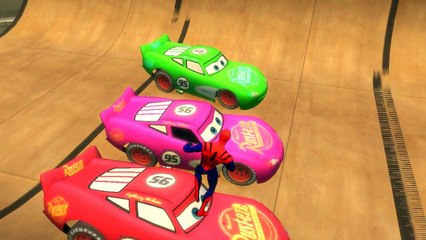 COLOR SPIDERMAN & COLORS DISNEY CARS LIGHTNING MCQUEEN | Nursery Rhymes Children