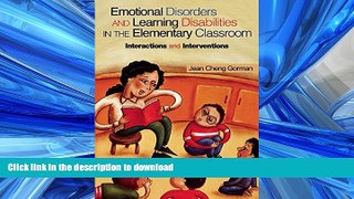 Pre Order Emotional Disorders and Learning Disabilities in the Elementary Classroom: Interactions