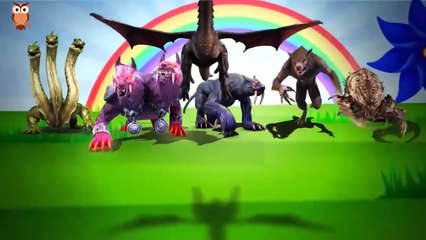 Daddy Finger Song 3D Dragon Monster Hydra Two Heads Cougar Jump Attack Werewolf Giant Centipede