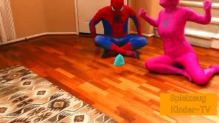 Spiderman Vs rosa Spidergirl große Doh spielen kämpfen Ice Cream Spielzeug Kinder-TV