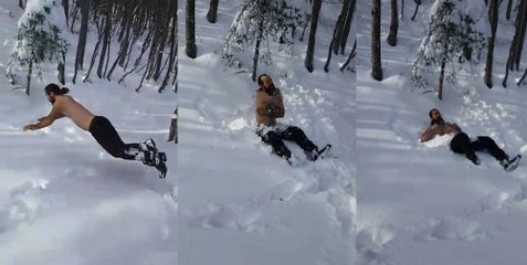 Eksi 5 derecede kar banyosu