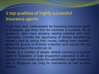 5 top qualities of highly successful insurance agents